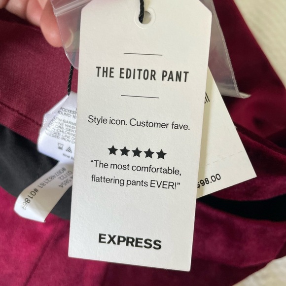 Express Burgandy The Editor Velvet Pants - Picture 10 of 12